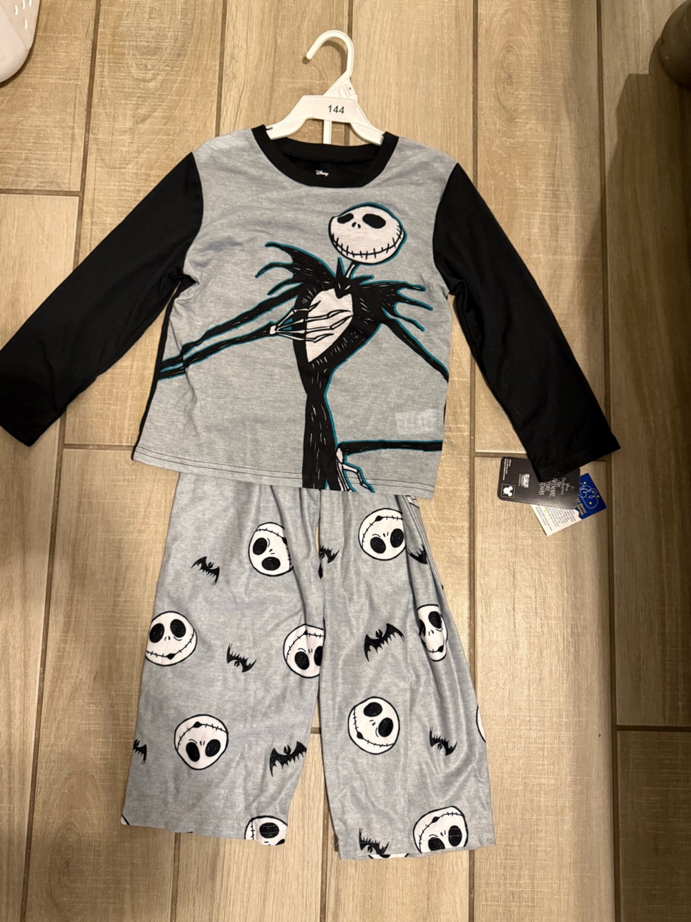 Disney The Nightmare Before Christmas Gray and Black Boys pajama set Size 6